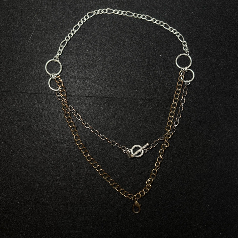 Jewel Kade Silver and Brown Layered Necklace